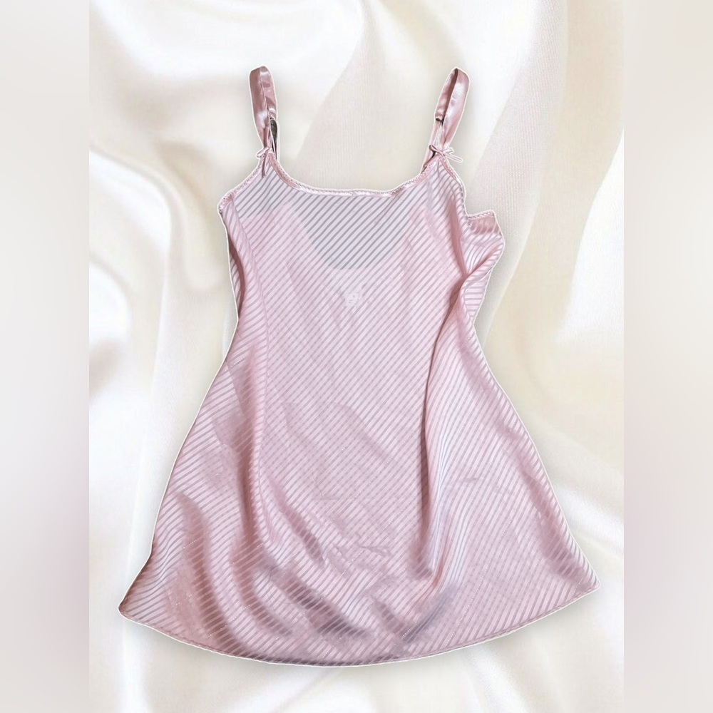 Morgan Taylor Baby Pink Sheer Striped Glittery Dress